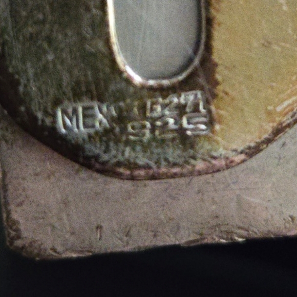 Vintage 925 Sterling Silver & Lapis Money Clip, Aztec Symbol. - Picture 9 of 9